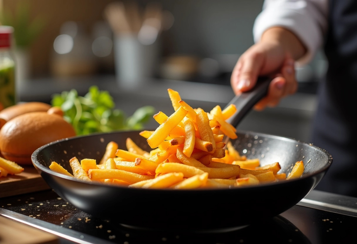 frites poêle